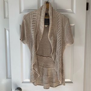 Denver Hayes Tan Knit cape style Cardigan